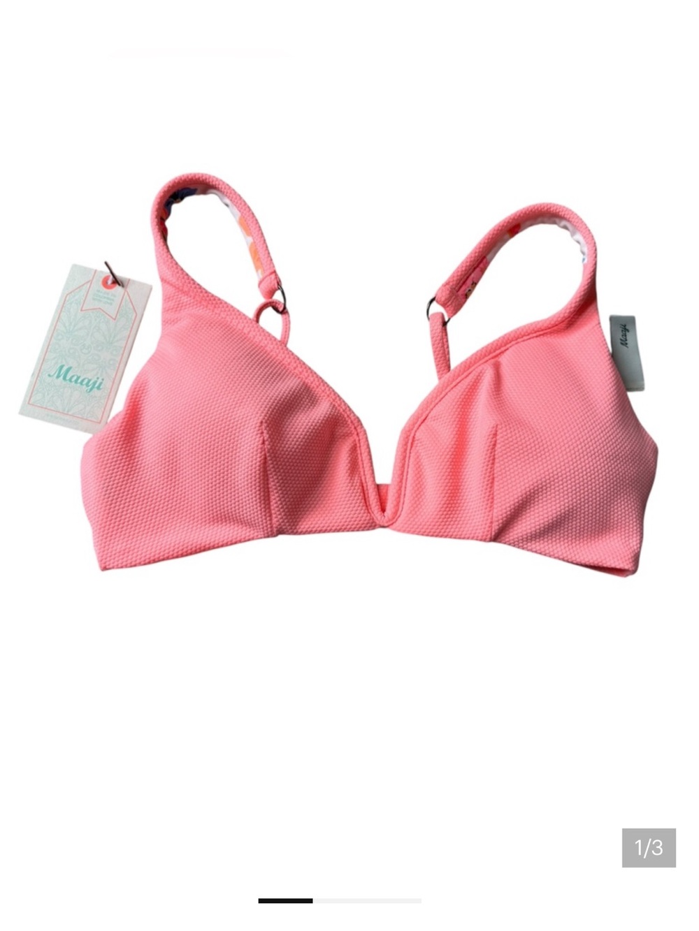 Maaji Reversible Coral V-Neck Bikini Top